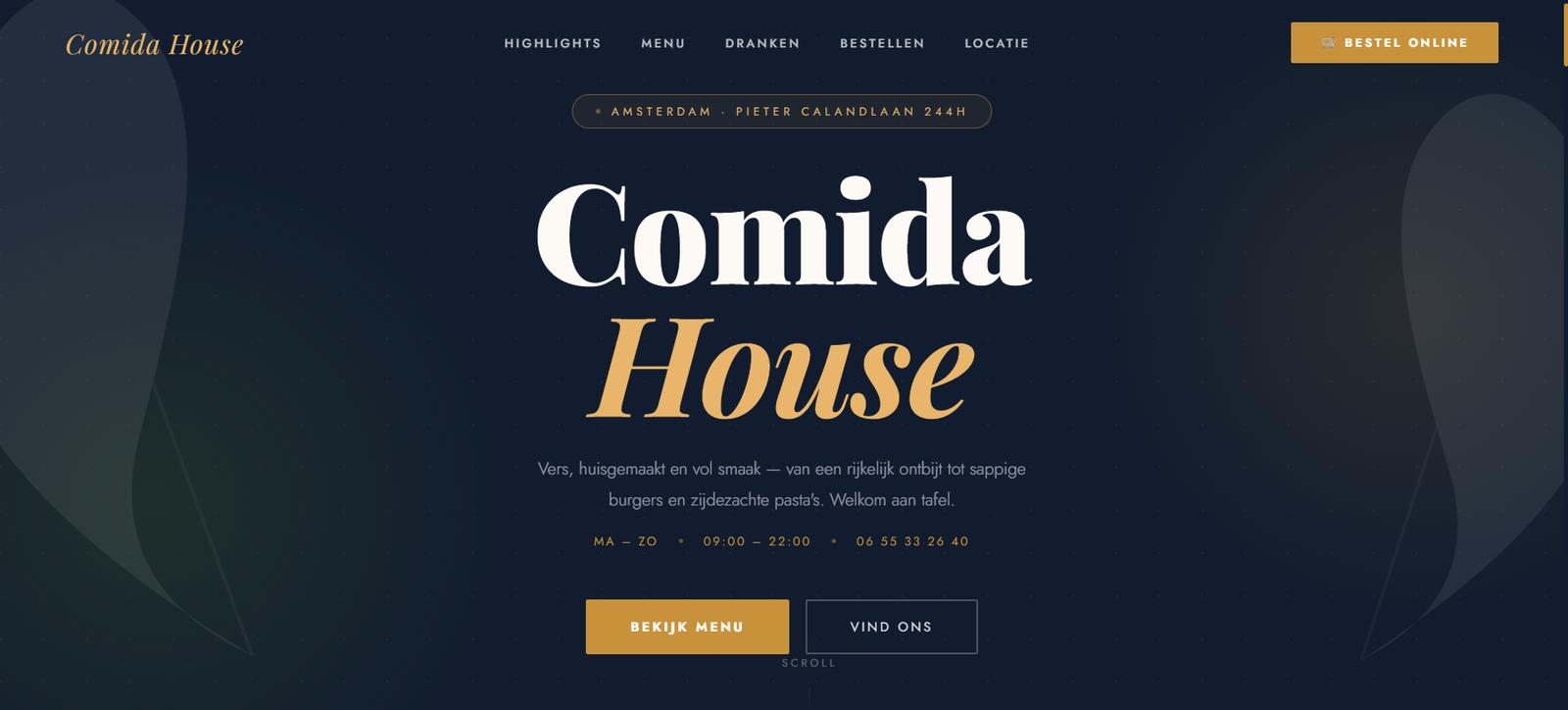 Comida website screenshot 1